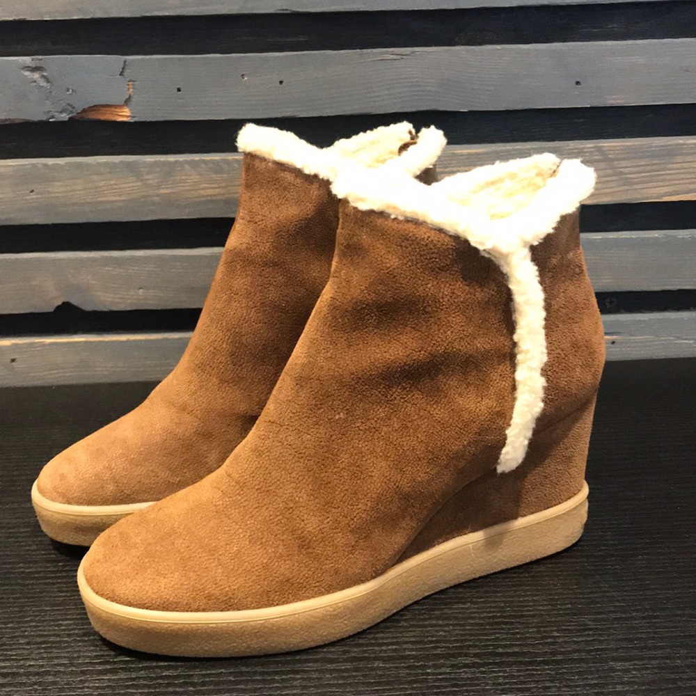 Aquatalia Faux Fur Waterproof Wedge Bootie